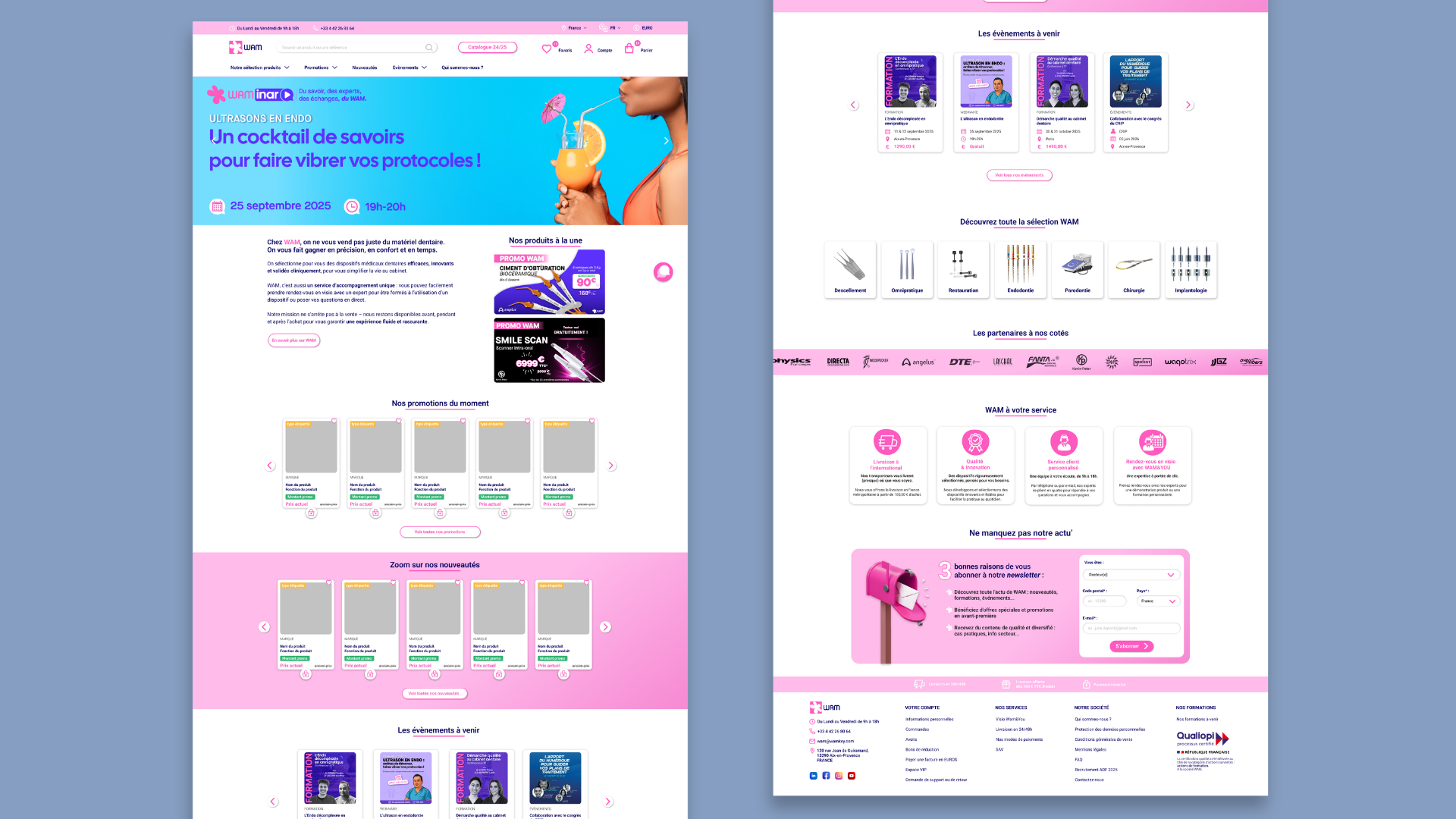 Maquette UI/UX de la page d'accueil.