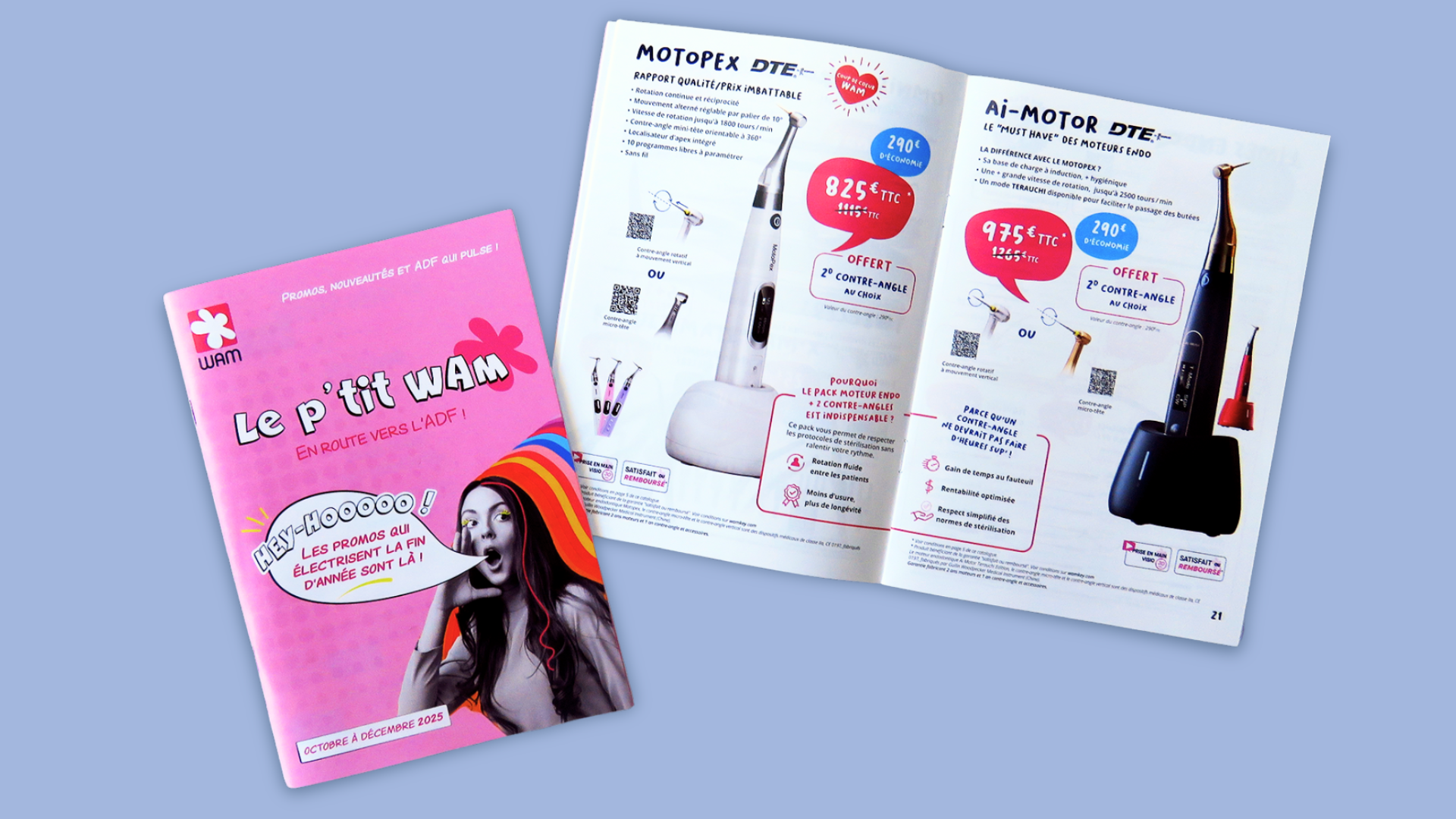 Mise en page d’un livret promotionnel conçu pour présenter les offres spéciales du congrès ADF.