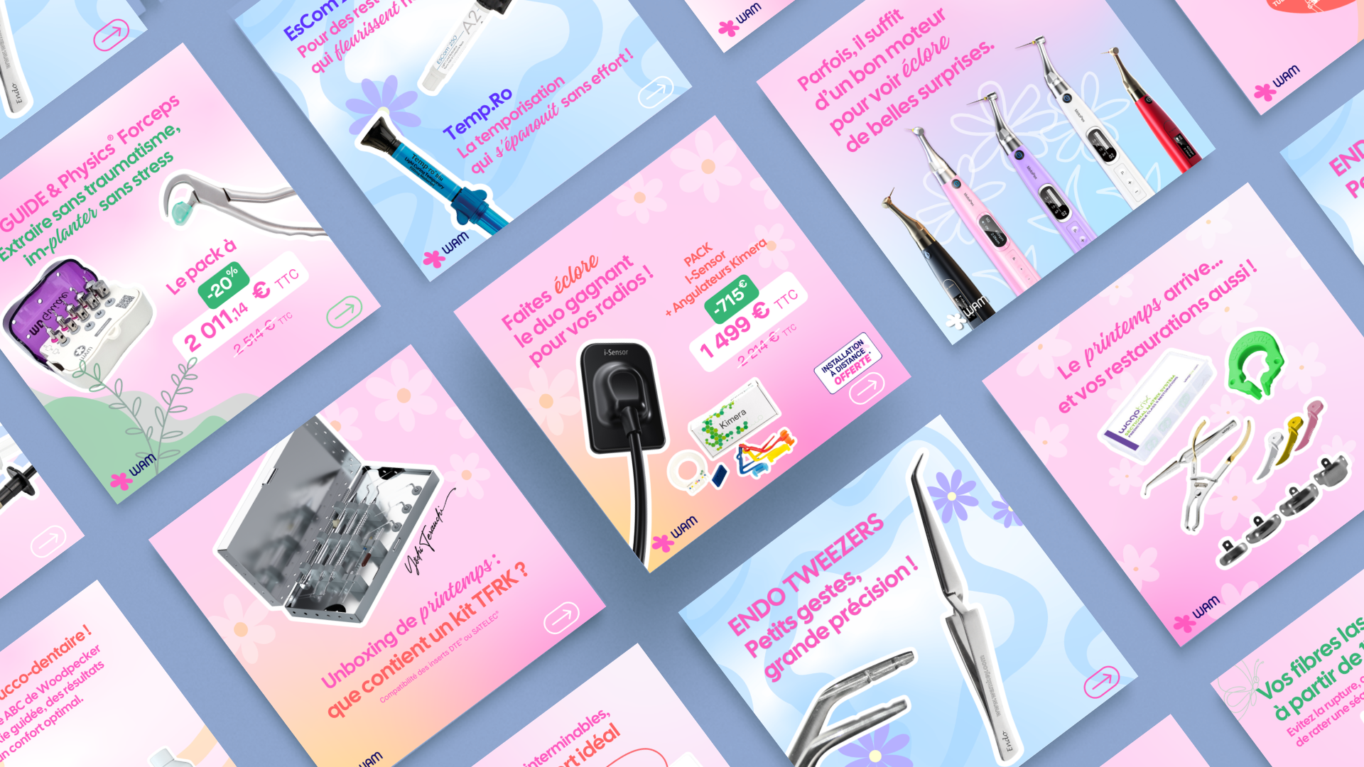 Déclinaison de visuels pour la campagne de communication "Printemps".